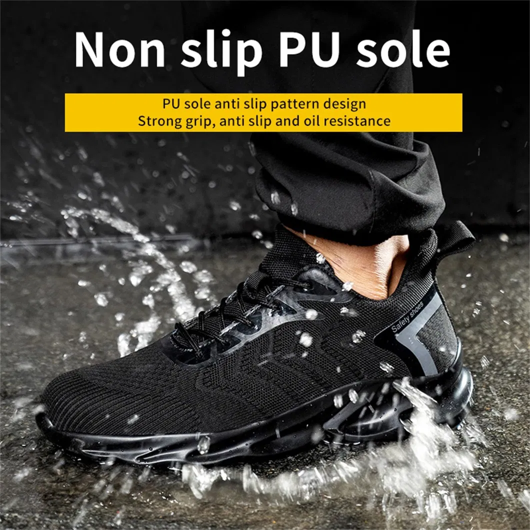 1 Pair Work Lightweight Men Black Hammer Sandal Style Safety Shoes