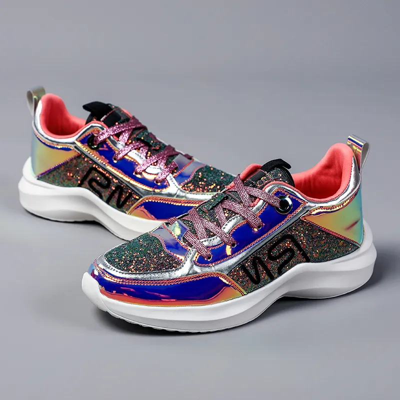 2020 New Hotsell Lady Shinny PU Sneakers Women Shoe