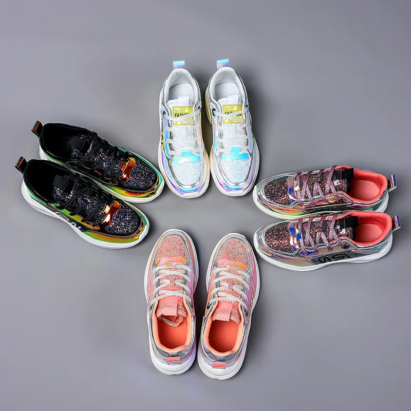 2020 New Hotsell Lady Shinny PU Sneakers Women Shoe