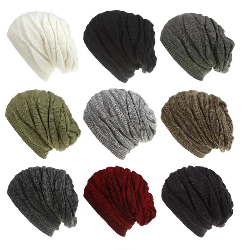 2020 Slouchy Baggy Beanie Knitted Cap Hat with Fleece Lining