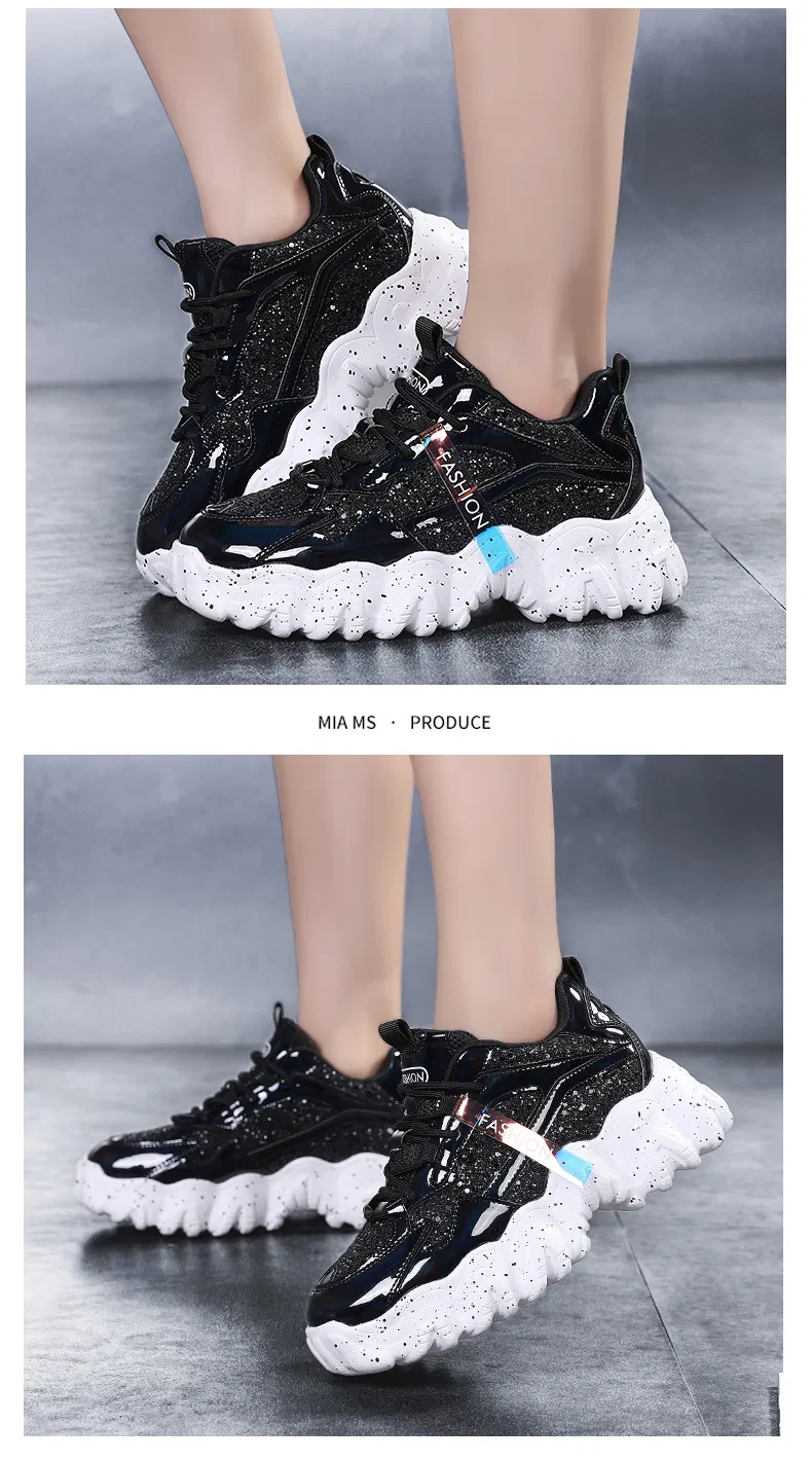 2021 Branded Women Shinny Sneakers Popular Lady Fashion Sneakers