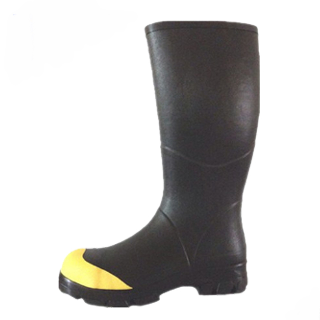 2021 Fashion Yellow Collar Wide Calf Rubber Boots Wellington Boots