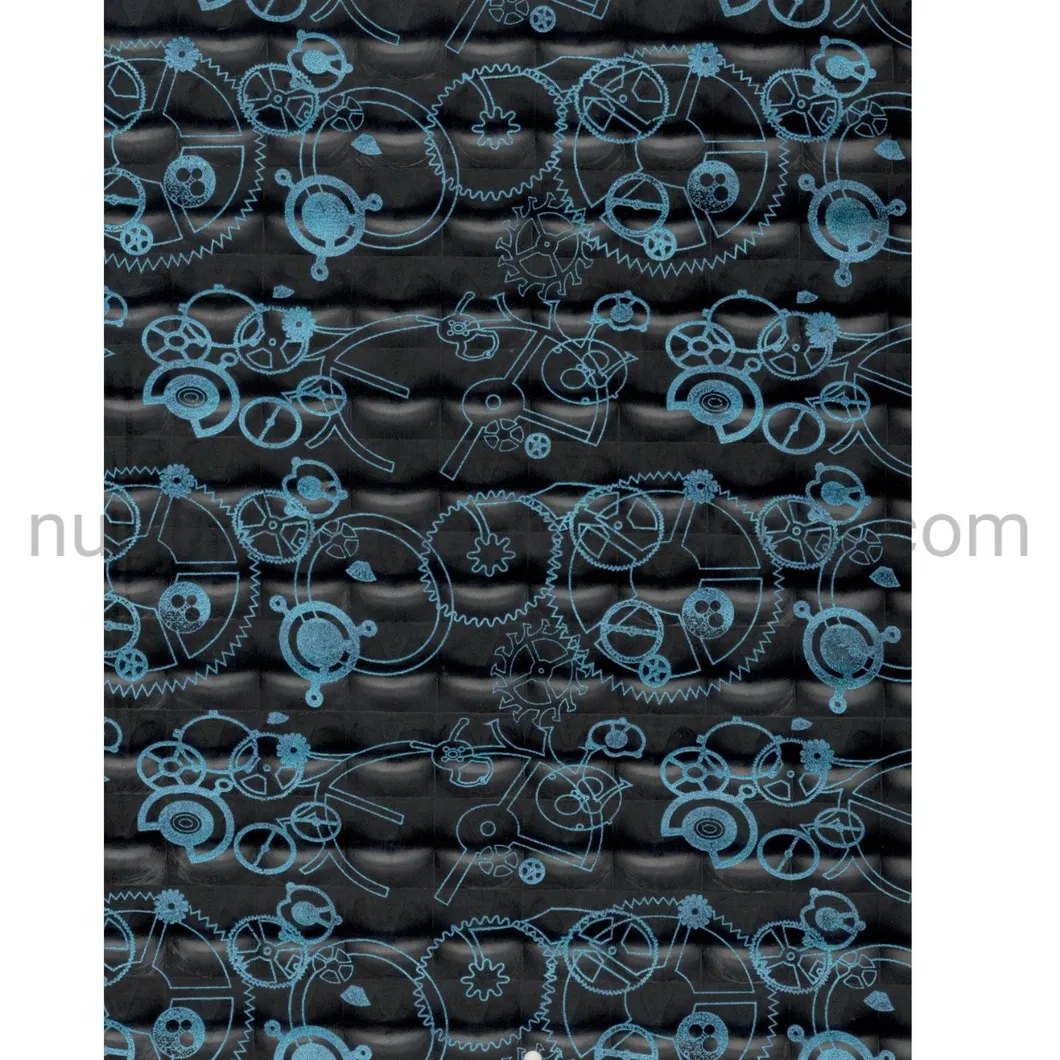 2021 New Hot Gear Pattern PU Digital Printing Artificial Leather