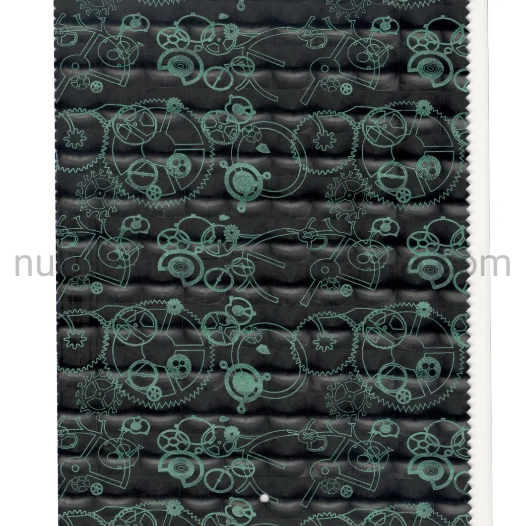 2021 New Hot Gear Pattern PU Digital Printing Artificial Leather