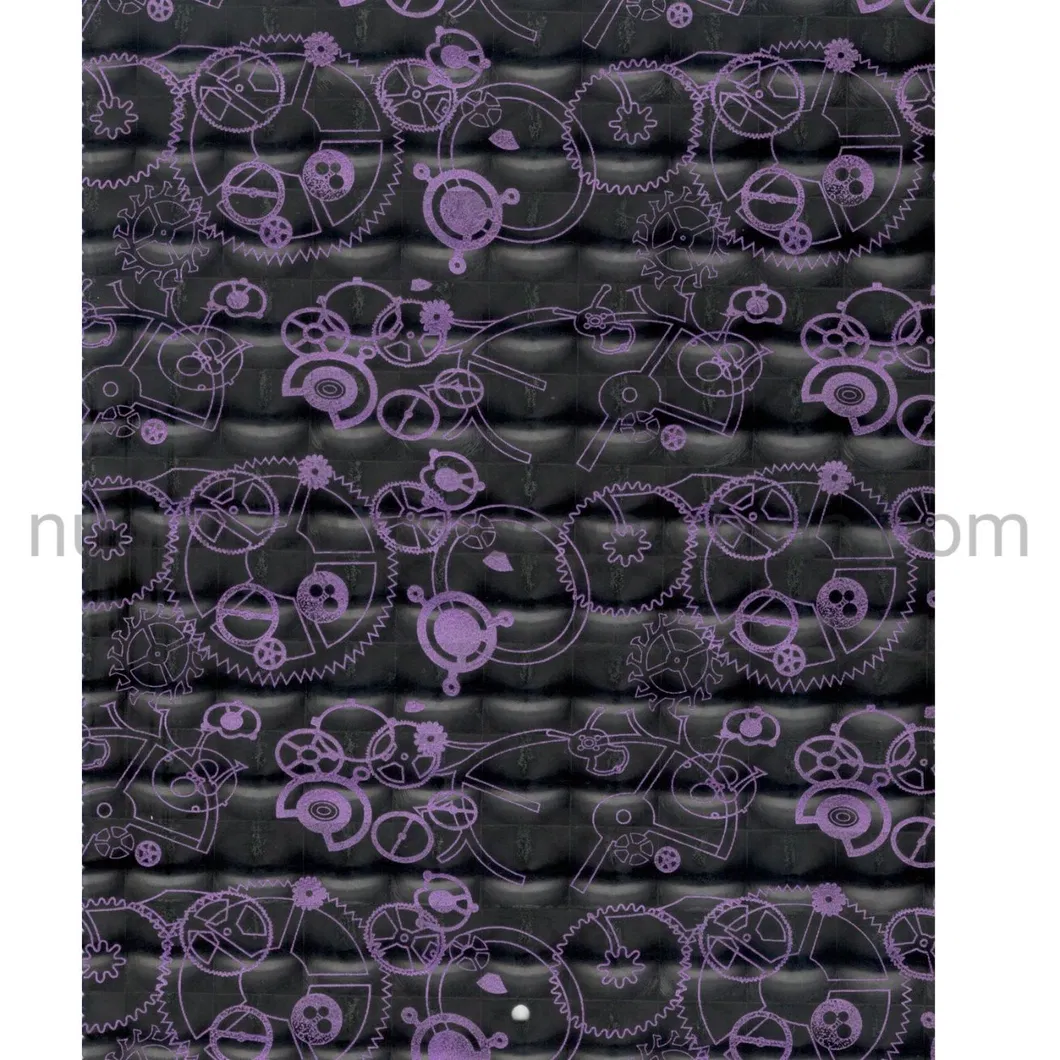 2021 New Hot Gear Pattern PU Digital Printing Artificial Leather