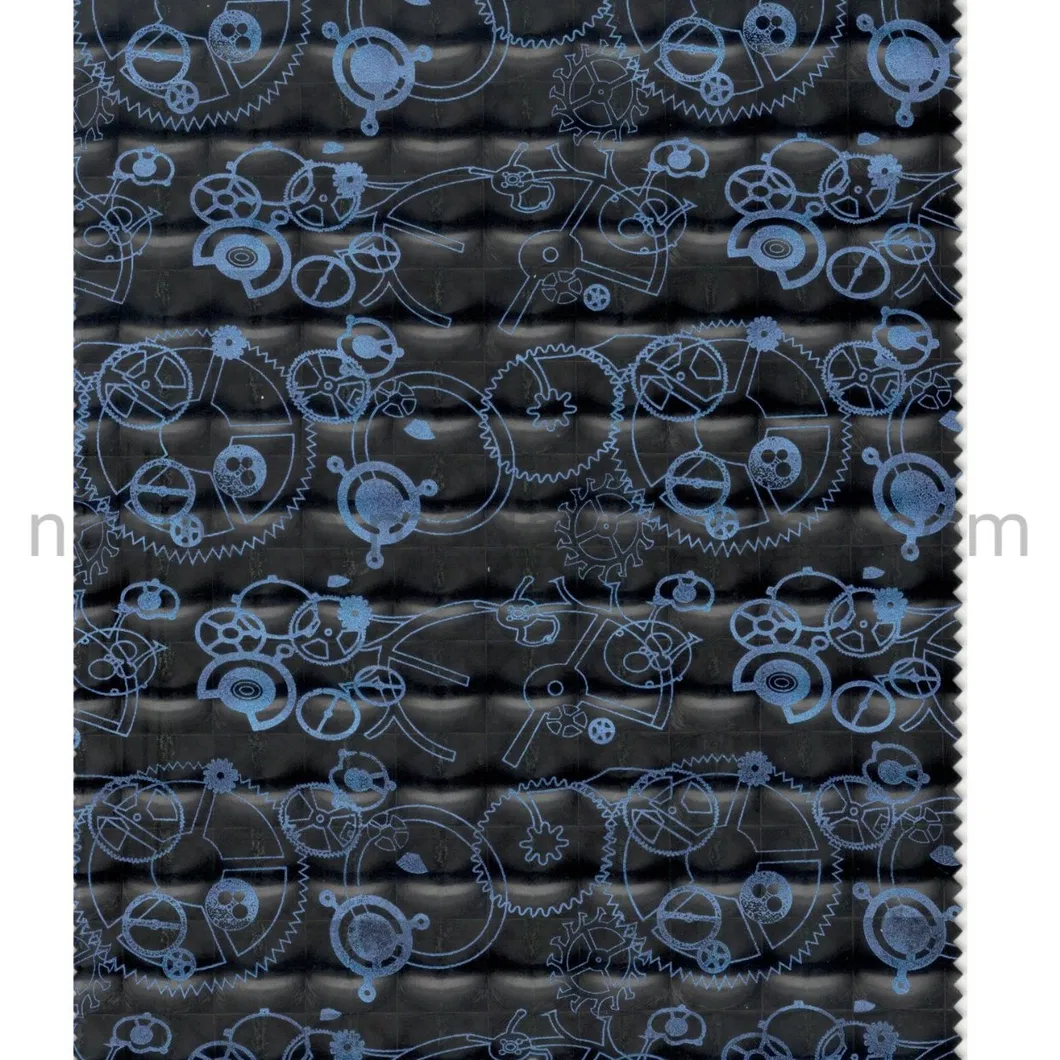2021 New Hot Gear Pattern PU Digital Printing Artificial Leather