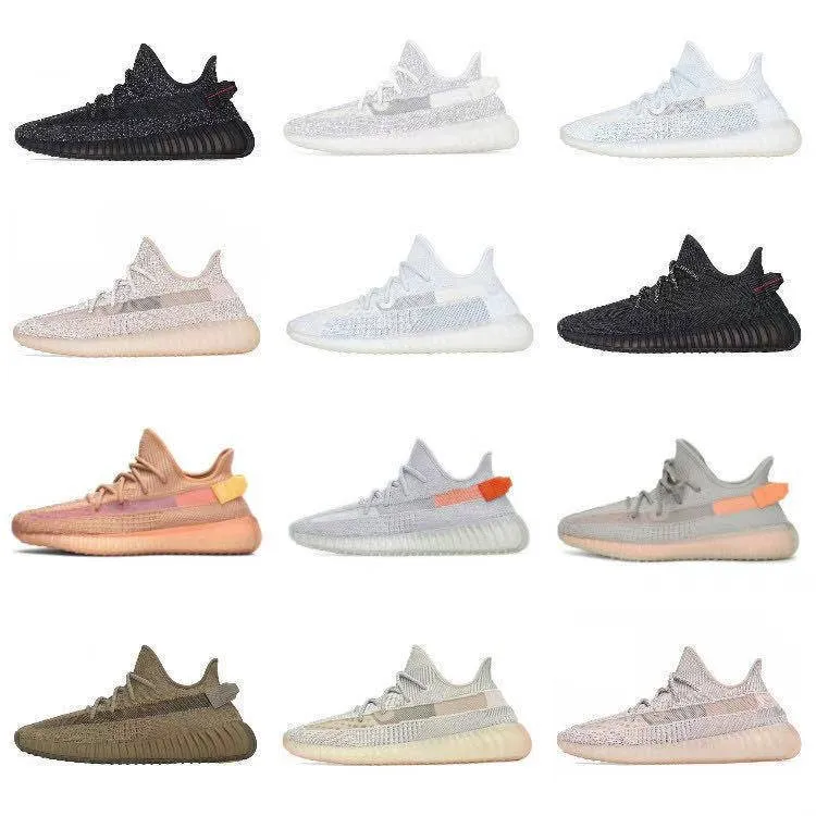 2021 New Reflective Color Yeezy 350 V2 Men Casual Shoes Knitting Sepatu Sneakers Running Shoes for Women