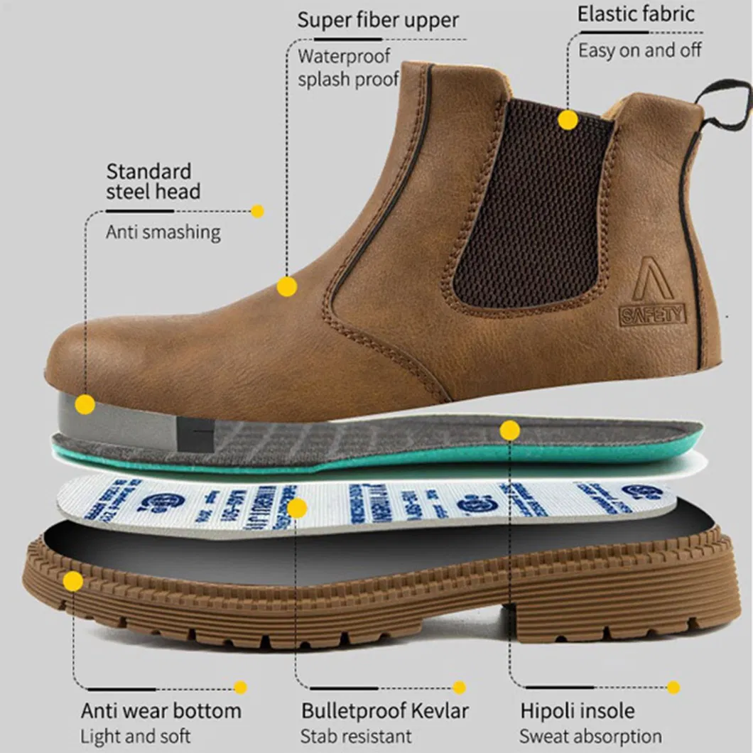 2021 Newstyle Waterproof Anti Smashing Steel Toe Men Work Rubber Safety Boots