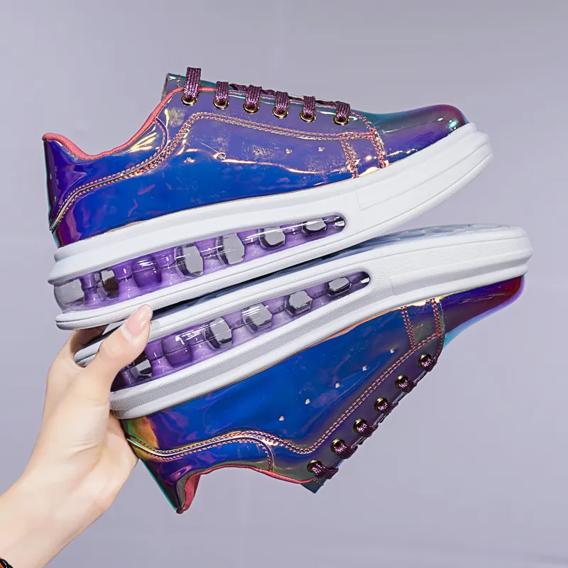 2021 Trending Women New Branded Shinny Sneakers Lady Fashion Footwear