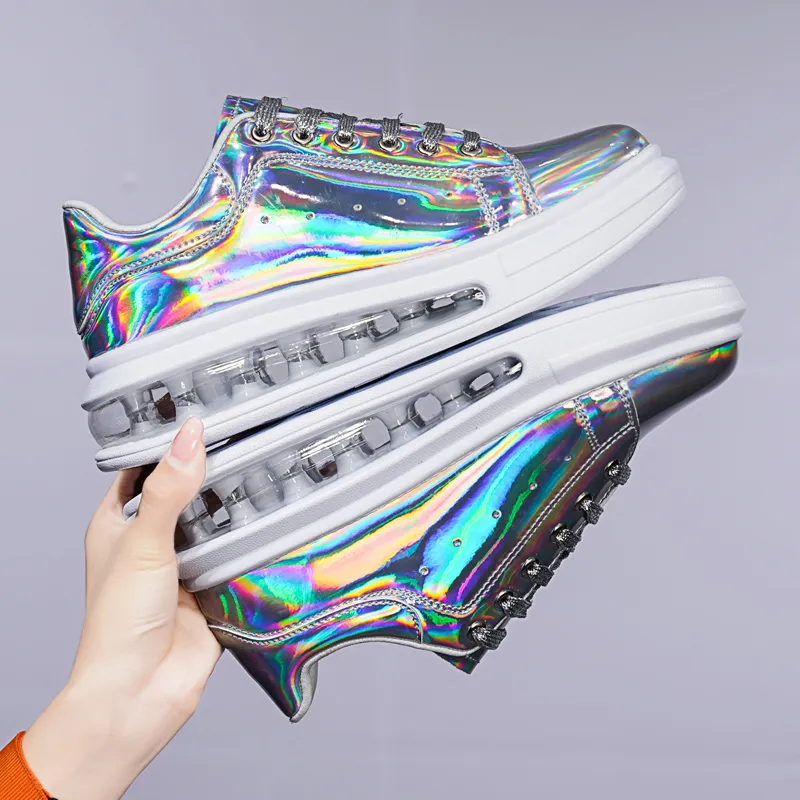 2021 Trending Women New Branded Shinny Sneakers Lady Fashion Footwear