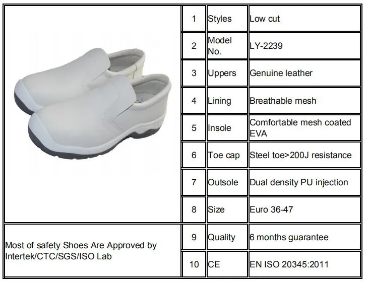 White Microfiber Injection Safety Boots with Double Density PU/PU Outsole Ly-2239