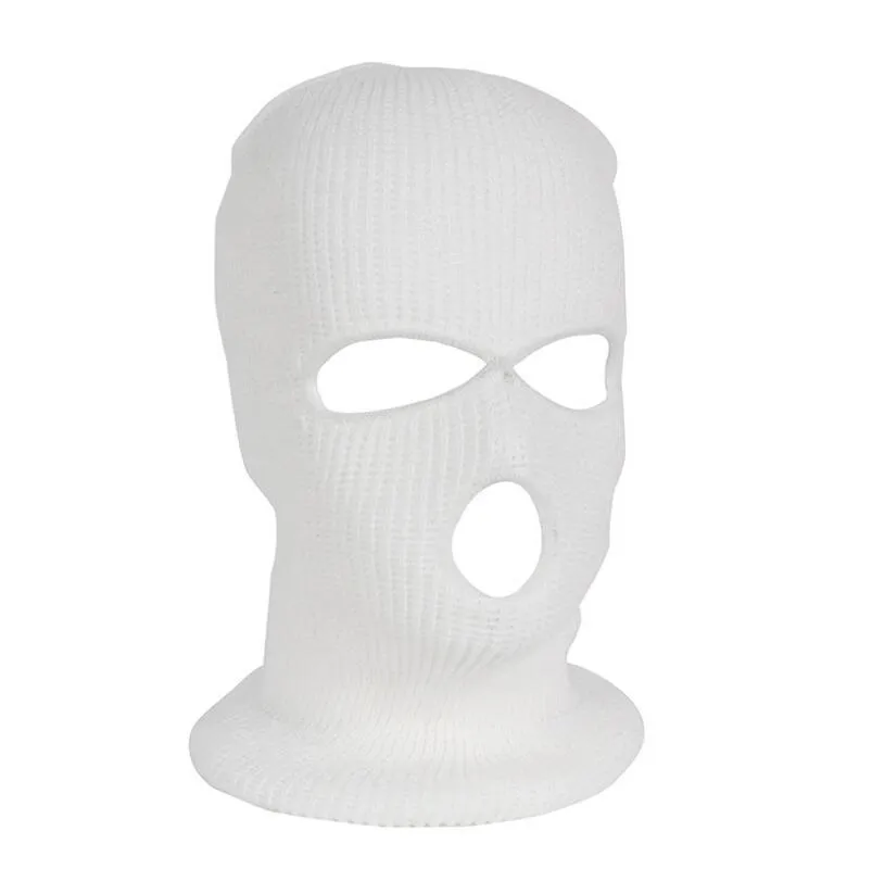 3-Holes Full Face Cover Knitted Neck Cover Winter Balaclava Outdoor Sports Cycling Hat for Men and Women