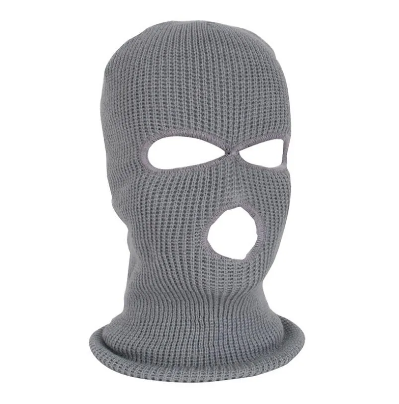 3-Holes Full Face Cover Knitted Neck Cover Winter Balaclava Outdoor Sports Cycling Hat for Men and Women