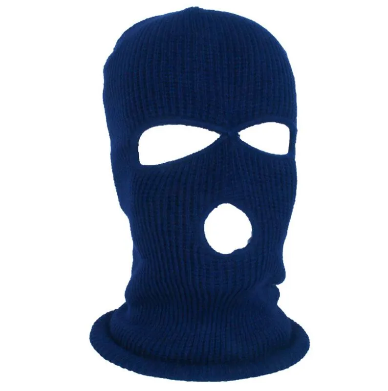 3-Holes Full Face Cover Knitted Neck Cover Winter Balaclava Outdoor Sports Cycling Hat for Men and Women