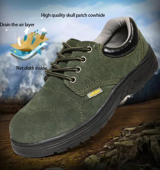 Amazon Hot Sales Famous Safety Shoes Anti Smashing Safety Shoes Breathable Summer Anti Silp Safety Brand Leather Shoes