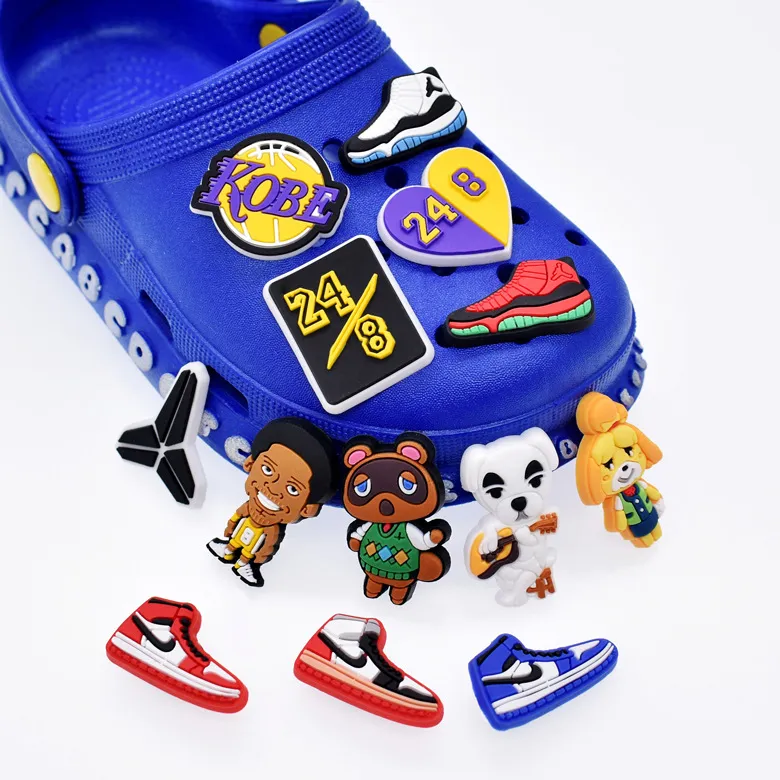 Basketball Sports Fashion Shoes Decoration Accessories PVC Children Ladies Shoes Flower 3D Shoes Charm