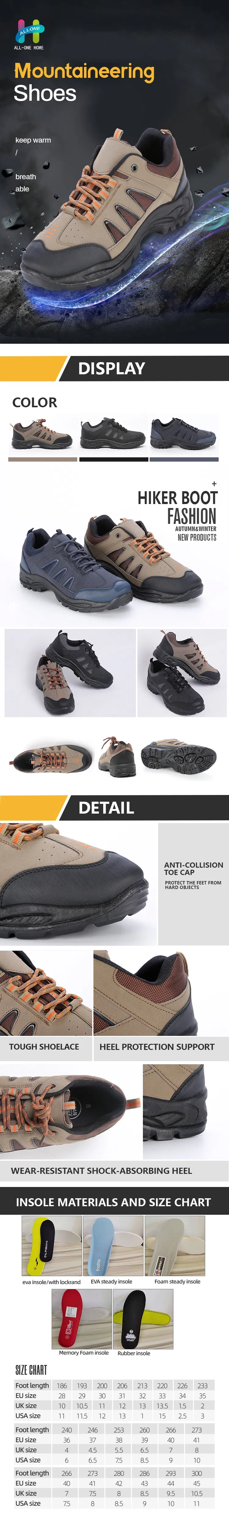 Best Selling Shoe Soles Trekking for Women Man Lace up Climbing Shoes