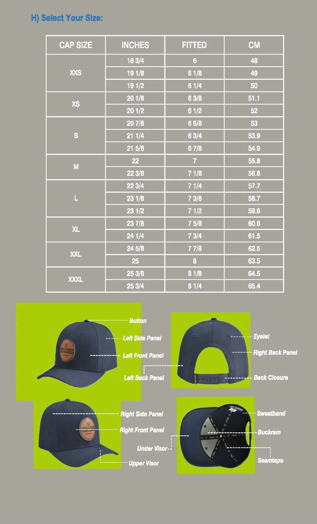 Blue Button 6 Panels Snapback Hat Cap with 3D Embroidery Logo