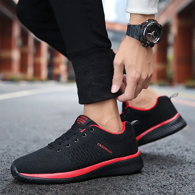 Cheap Mens Breathable Mesh Sports Shoes Fashion Casual Running Shoes, Comfortable Wear-Resistant and Non-Slip Man Outdoor Sneaker Shoes