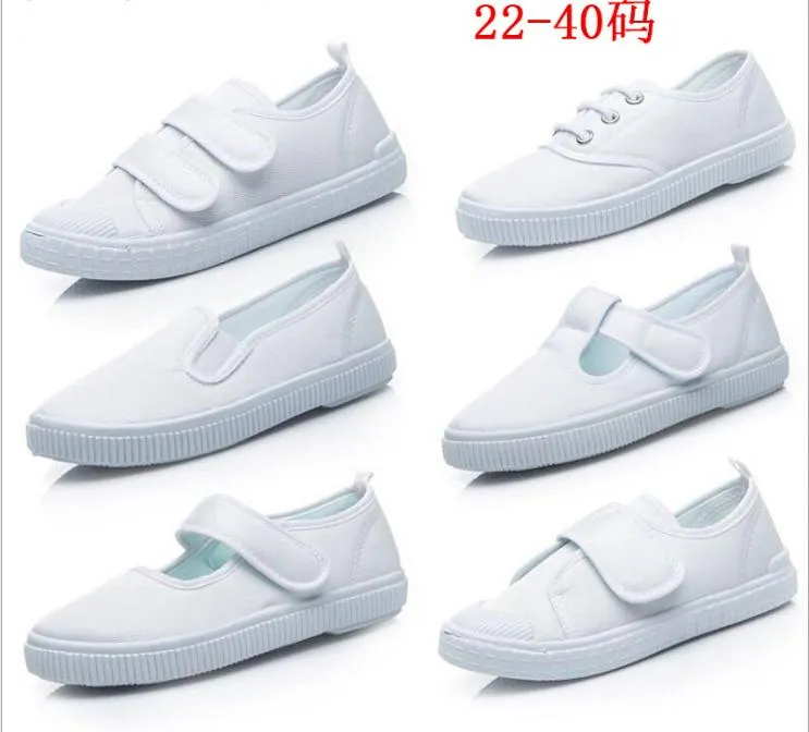 Children Students White Cloth Shoes Boys and Girls Children School Activities White Dancing Shoes White Sports Gymnastics Shoes Children