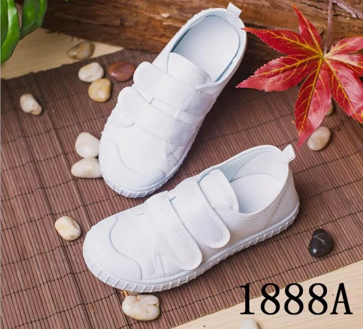 Children Students White Cloth Shoes Boys and Girls Children School Activities White Dancing Shoes White Sports Gymnastics Shoes Children