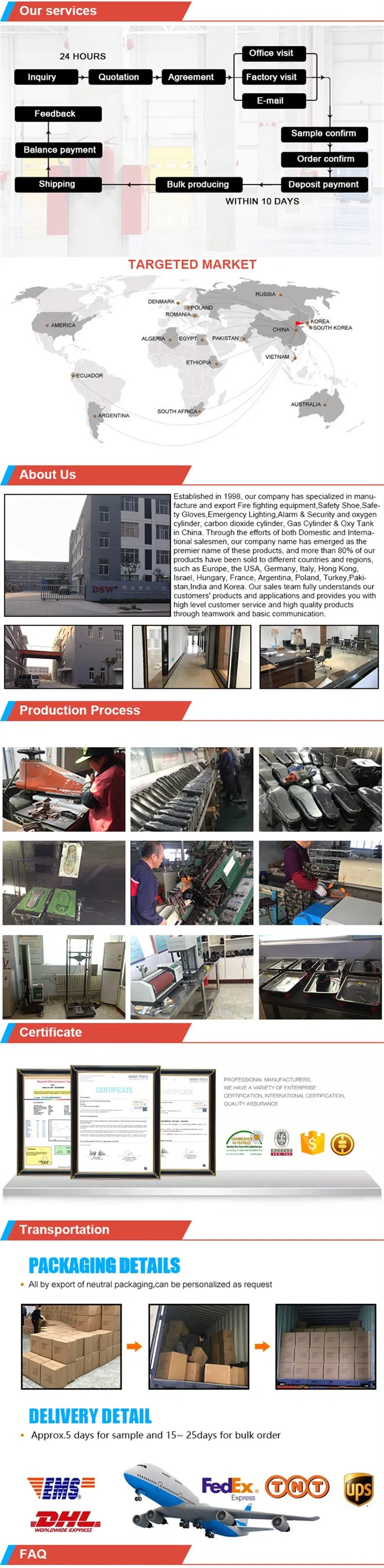 Chinese High Temperature Resistant Rubber Firefighting Boots Protect Fireman