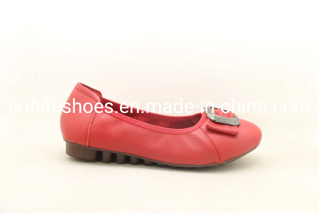 Classic Comfort Soft Leather Lady Ballerina Shoe