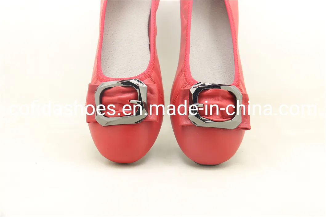 Classic Comfort Soft Leather Lady Ballerina Shoe