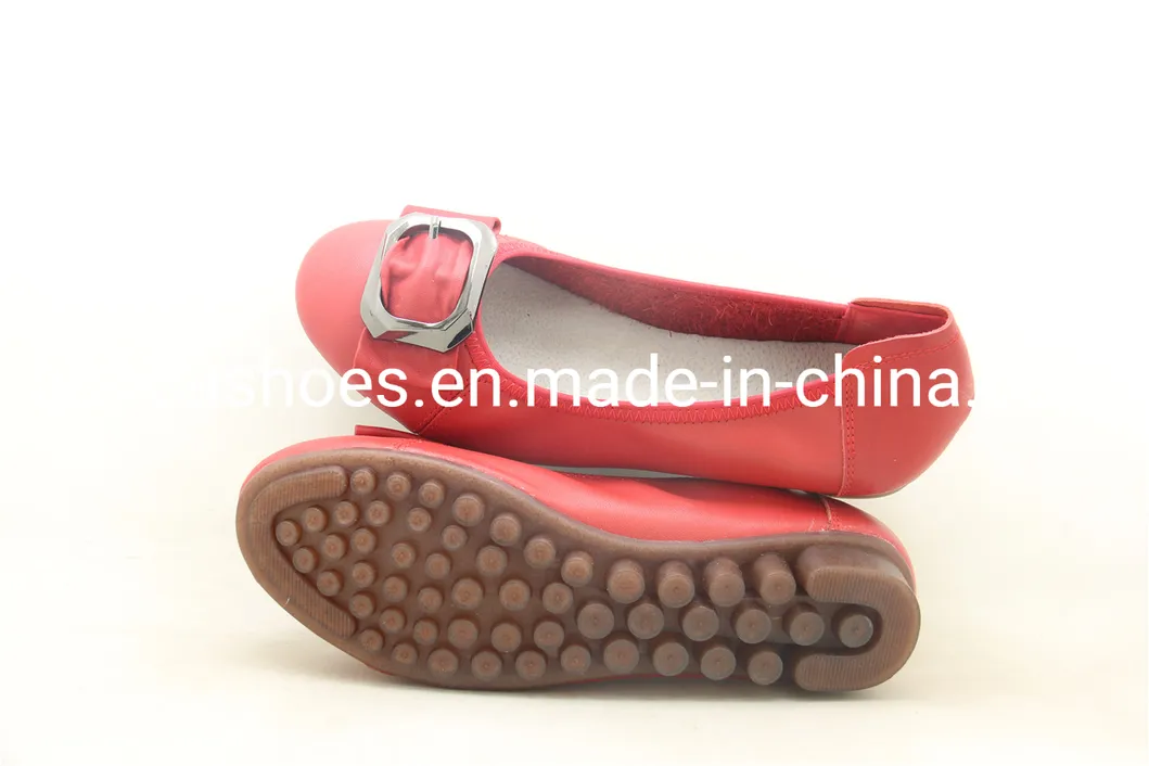 Classic Soft Kid Leather Folding Women Shoes