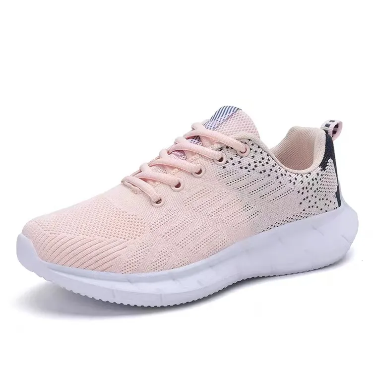 Comfortable Fly Knit Material Sneaker Woman Sport Shoes for Running