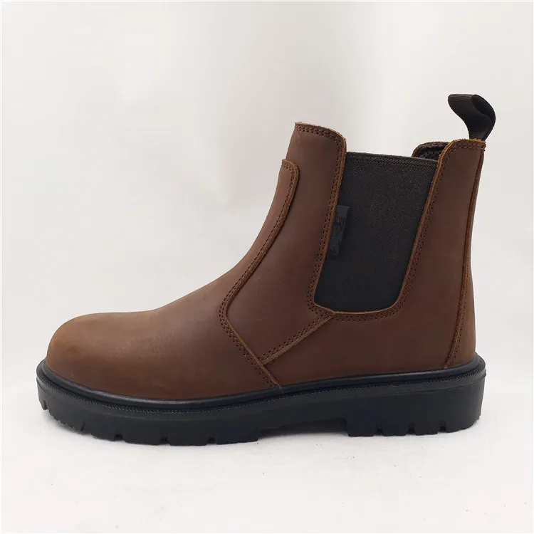 Crazy Horse Leather MID Cut Safety Shoes Work Boots