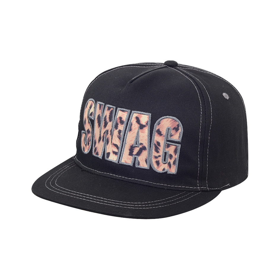 Custom Brand Hip Hop Cap Black Snapback Cap 3D Embroidery