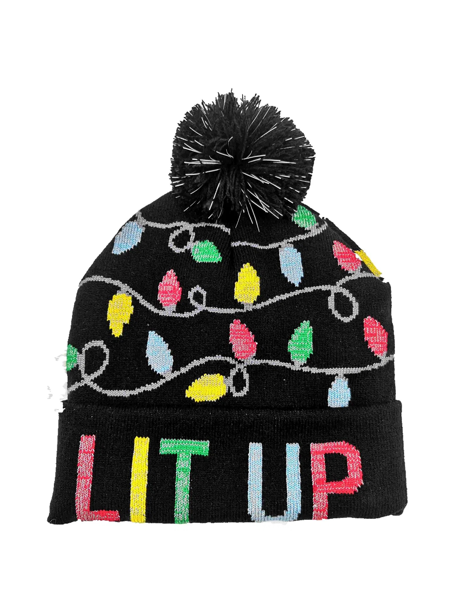 Custom Fashion Fluorescent Colored Knit Cap with Reflective Strip Men Women Children Hat Sport Hat Tuque LED