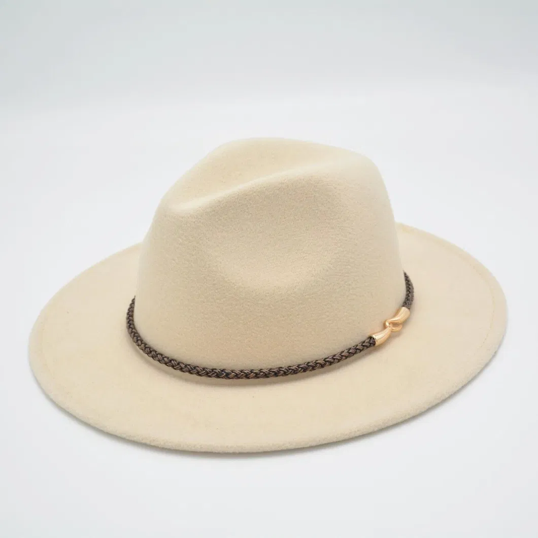 Dobby Plain Dyed Merino Wool Trend Jazz Hat of Factory Price