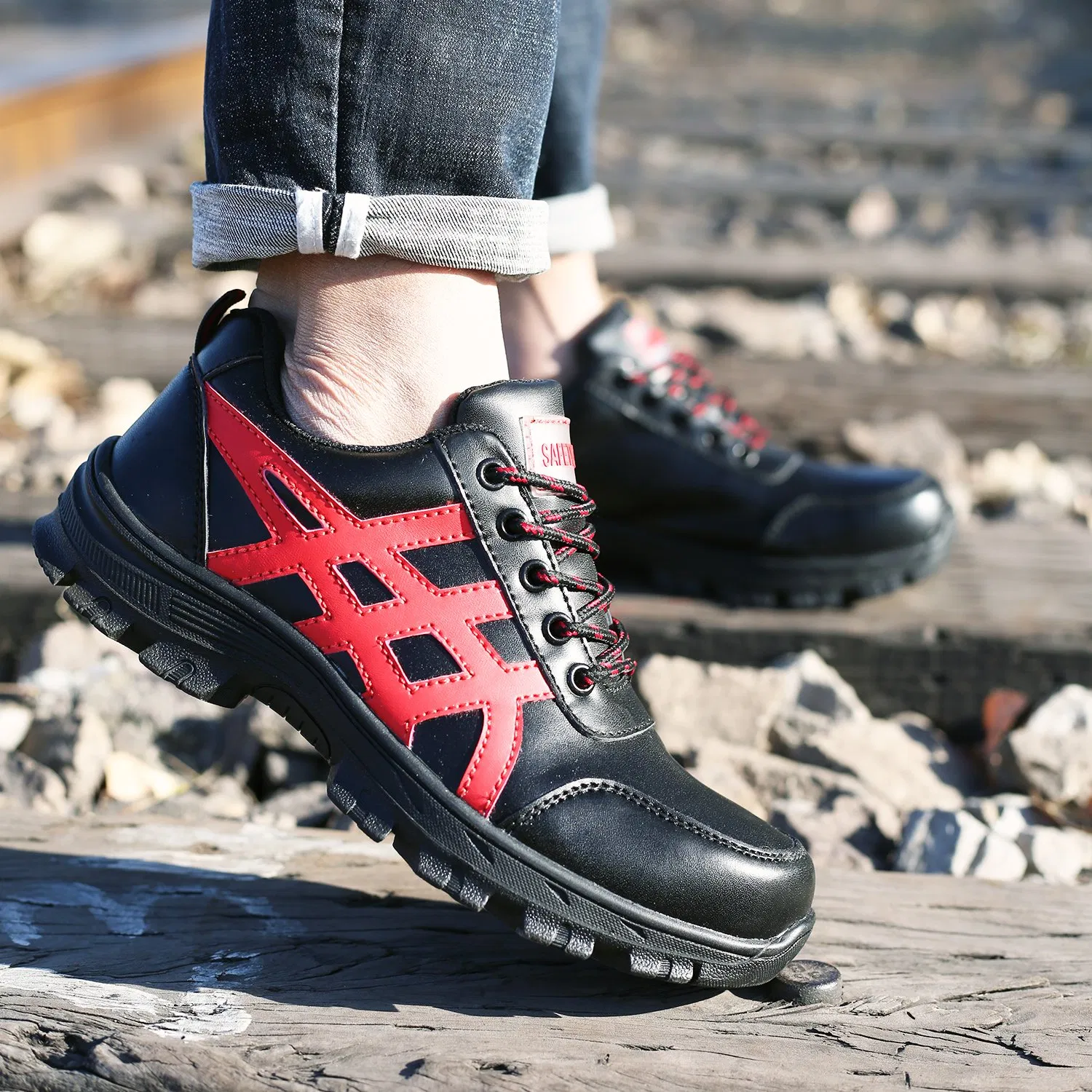 Dropshipping Customized Industrial Steel Toe Work Men Boots Shoes Safety