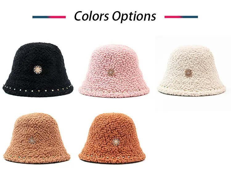 Factory Price Cheap Stylish Berber Fleece Fisherman Women Bucket Hat
