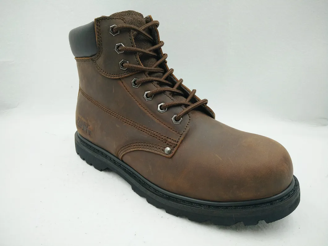 Fashion Men Brown Multifunctional Handmade Goodyear Welted Safety Shoes Boots Militair Combat Boot