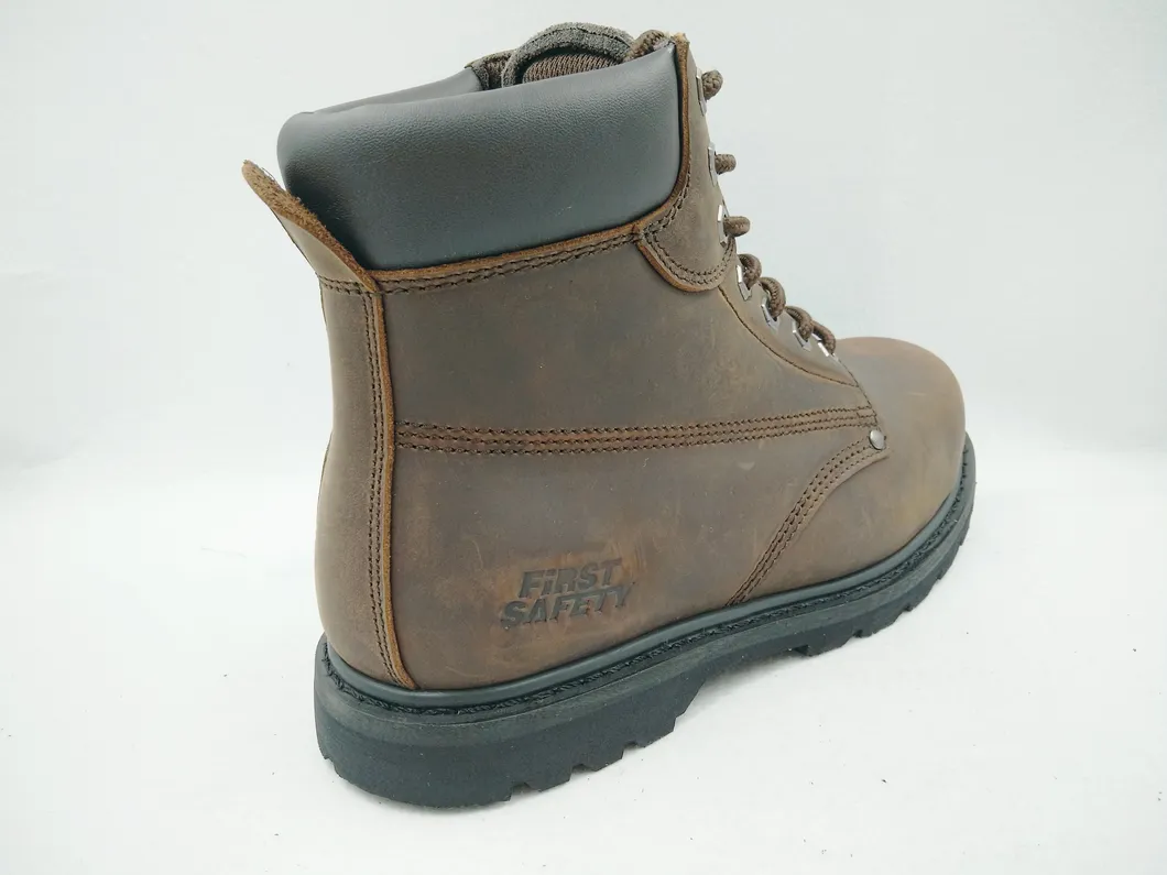Fashion Men Brown Multifunctional Handmade Goodyear Welted Safety Shoes Boots Militair Combat Boot