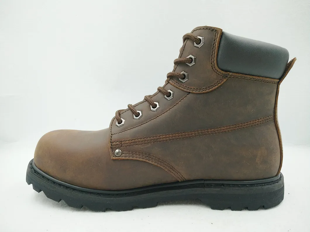 Fashion Men Brown Multifunctional Handmade Goodyear Welted Safety Shoes Boots Militair Combat Boot
