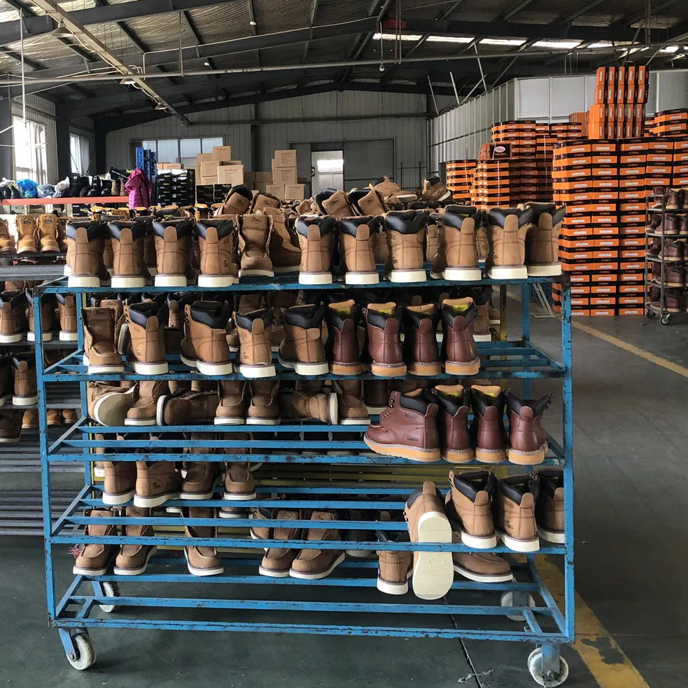 Fashion Men Brown Multifunctional Handmade Goodyear Welted Safety Shoes Boots Militair Combat Boot