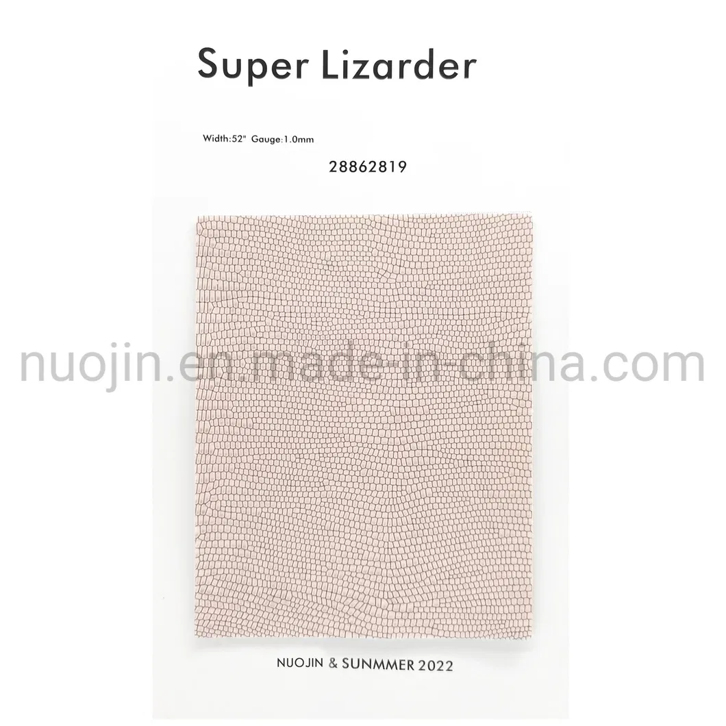 Fashionable Lizard Pattern PVC Artificial Faux Synthetic Leather for Bag & Luggage
