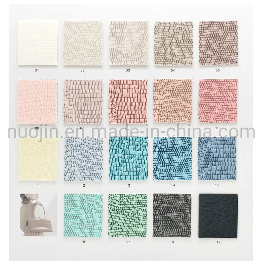 Fashionable Lizard Pattern PVC Artificial Faux Synthetic Leather for Bag & Luggage