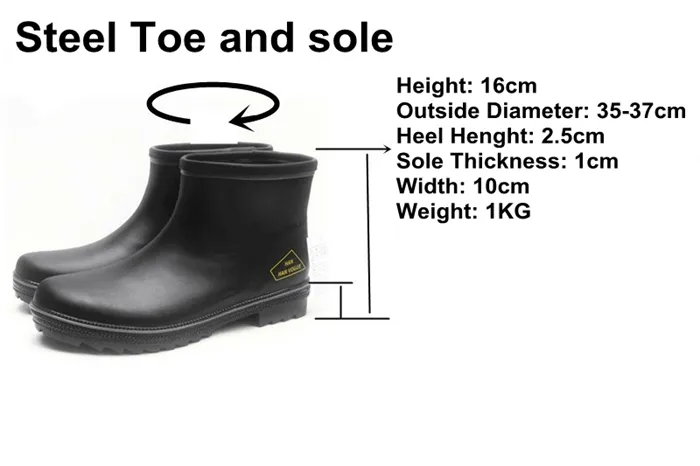 Foot Protection Steel Sole Toe Rubber Anti Puncture Smashing Indutrial Boots