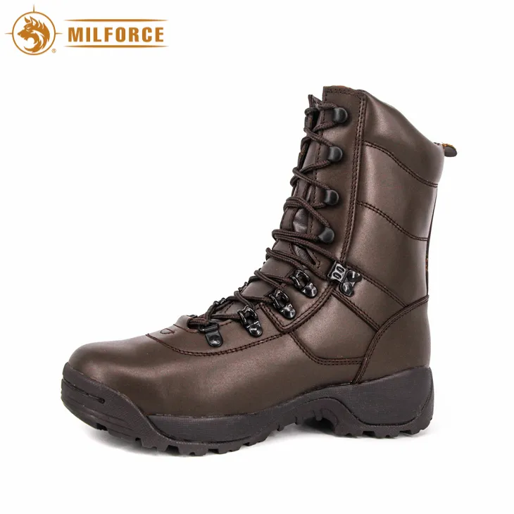 Full Leather Safety Combat Boot Lightweight Military Tactical Boots (black/brown)
