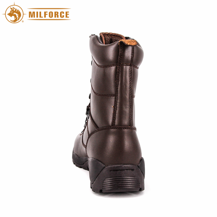 Full Leather Safety Combat Boot Lightweight Military Tactical Boots (black/brown)