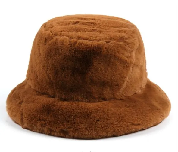 Fur Bucket Hat Fashion Hats Faux Fur Hat High Quality New Trend Warm Fashion Colorful Lady Hat