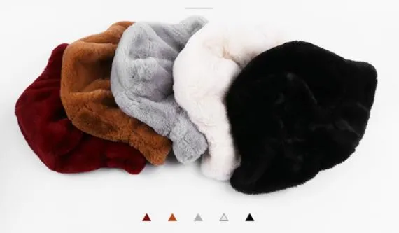 Fur Bucket Hat Fashion Hats Faux Fur Hat High Quality New Trend Warm Fashion Colorful Lady Hat