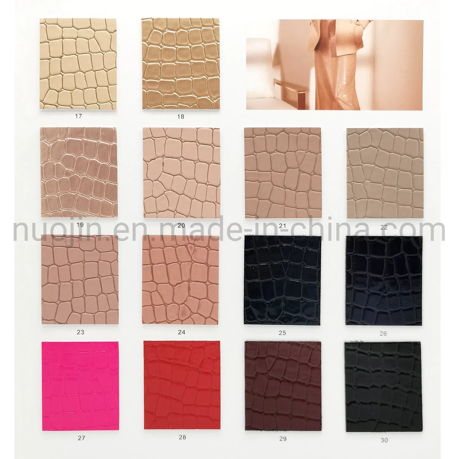 Glossy Alligator Pattern Embossed Crocodile Print Fabric Grain PU Faux Leather