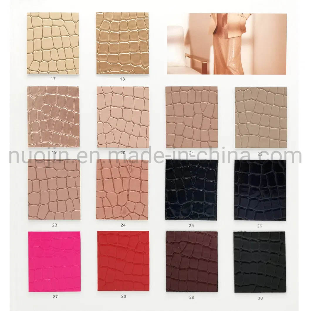Glossy Alligator Pattern Embossed Crocodile Print Fabric Grain PU Faux Leather