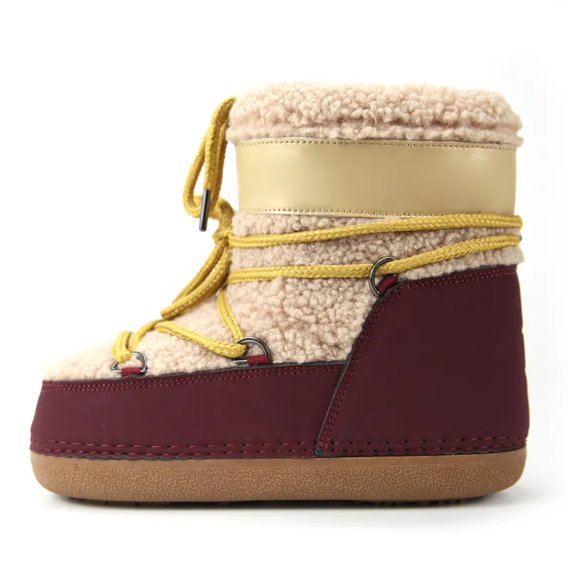 Gold Faux Fur Warm Snow Boot 2021 Factory Design Moon Boot Waterproof